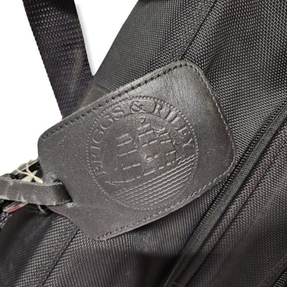 Briggs & Riley Baseline Deluxe Garment Bag Luggage Suitcase Black Leather Nylon - Picture 12 of 13